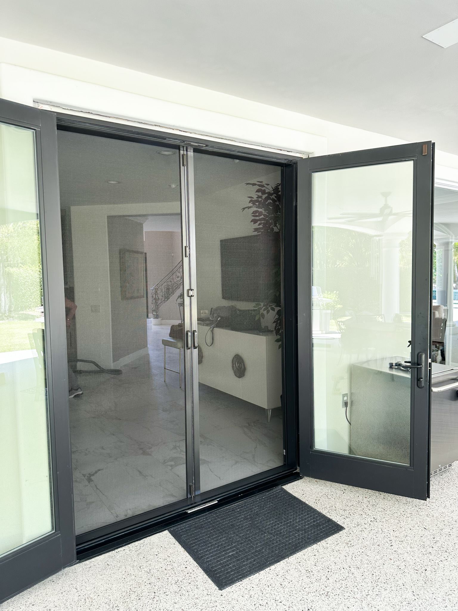 French Door Retractable Screen Doors In Calabasas California 3546