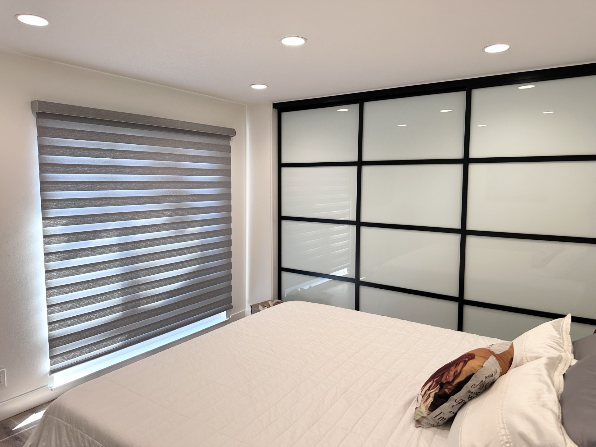 Banded Shades & Closet Doors